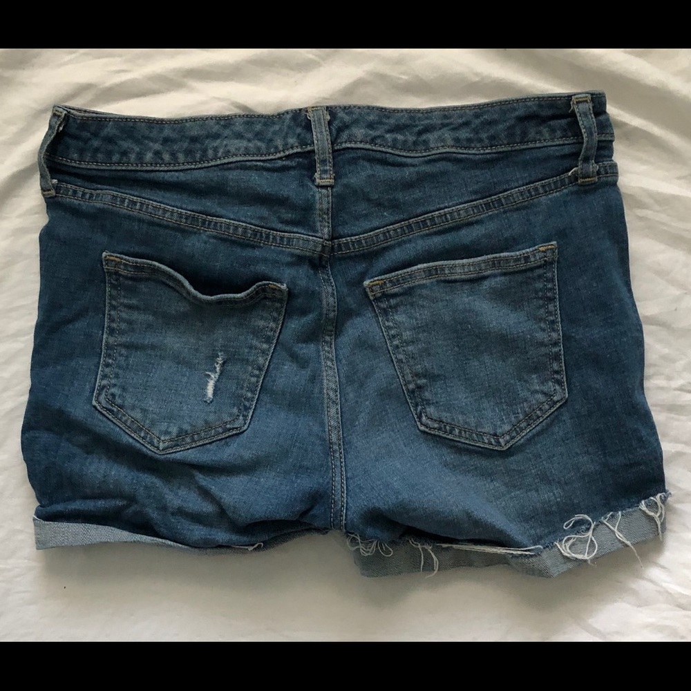 Blue Jean Ripped Shorts - Picture 2 of 5